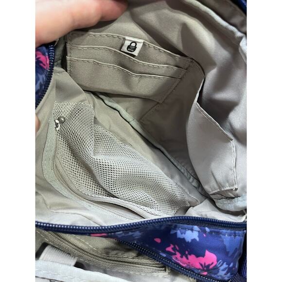 Baggallini Legacy Collection Navy Garden Crossbody Light Nylon Water Resistant - Picture 8 of 12